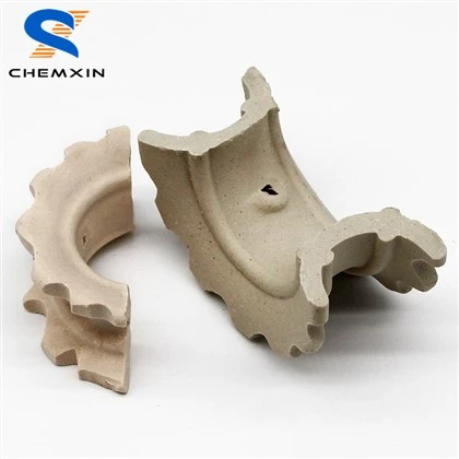 CHEMXIN 38mm 17-19 yüzde Al2O3 Seramik Süper Intalox Seleler, Kurutma Kolonları için