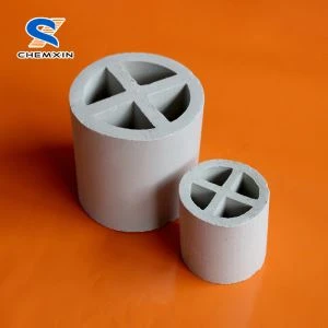 Kolonları Adsorbe Etmek için Kule Ambalajı 80mm 100mm Seramik Çapraz Bölme Halkası